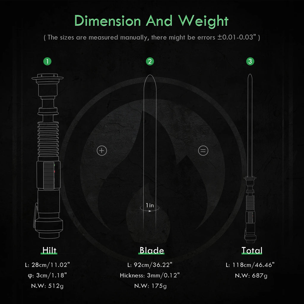 Luke Skywalker Lightsaber Replica Highly Accurate EP8 with Control Box