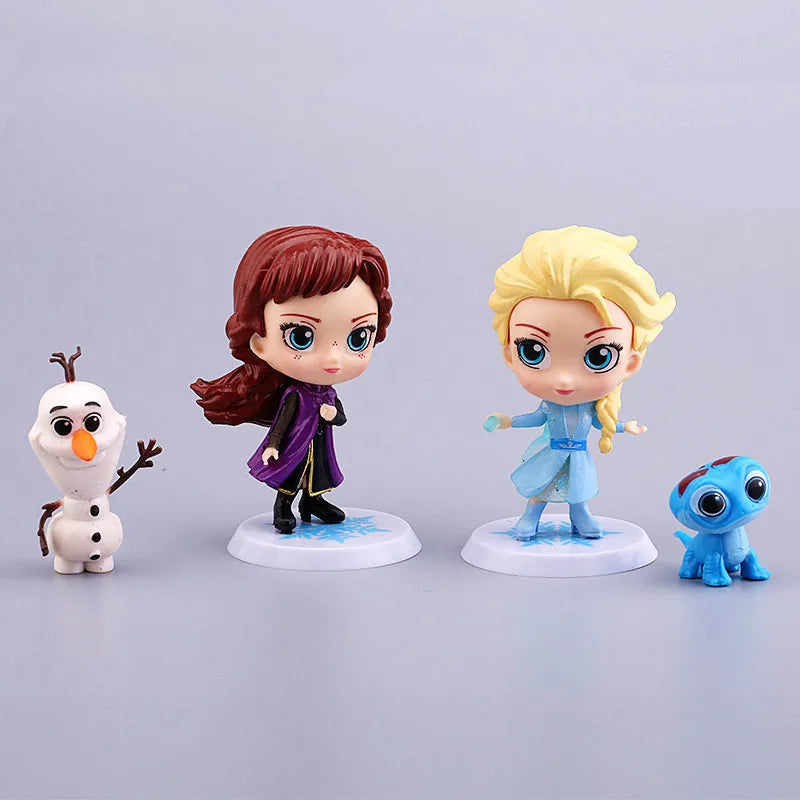 4Pcs Frozen Action Figures Set Princess Elsa Anna Fire Spirit Olaf Model Toys Collection Decoration Gift Toys For Kids