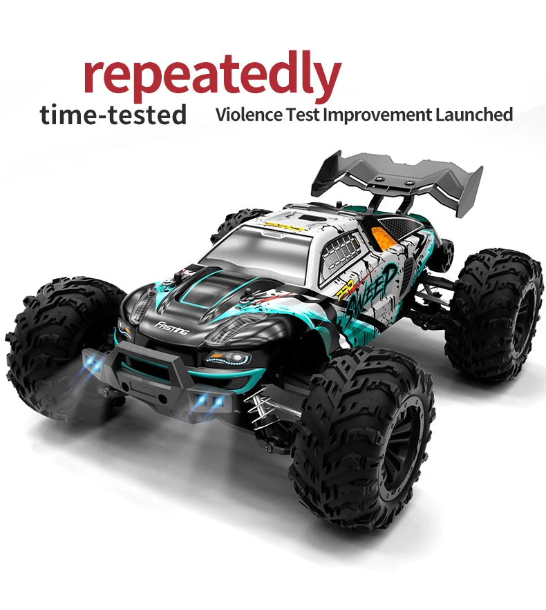 Teeggi 16101 /16102 PRO 1:16 High Speed RC Car With LED Light Drift 70KM/H 4WD RC Off-Road Car Monster Truck Toy For Kid Gifts