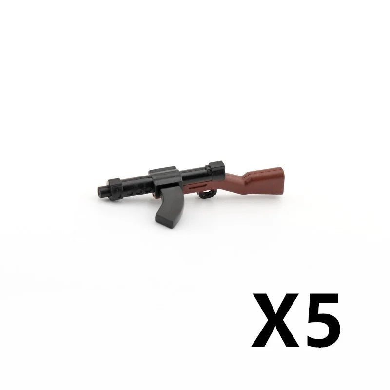 5/10 WW2 Soldier Weapons Building Block Two-color Printing Machine Rifle Submachine Sniper Guns Military Accessories Bricks C238