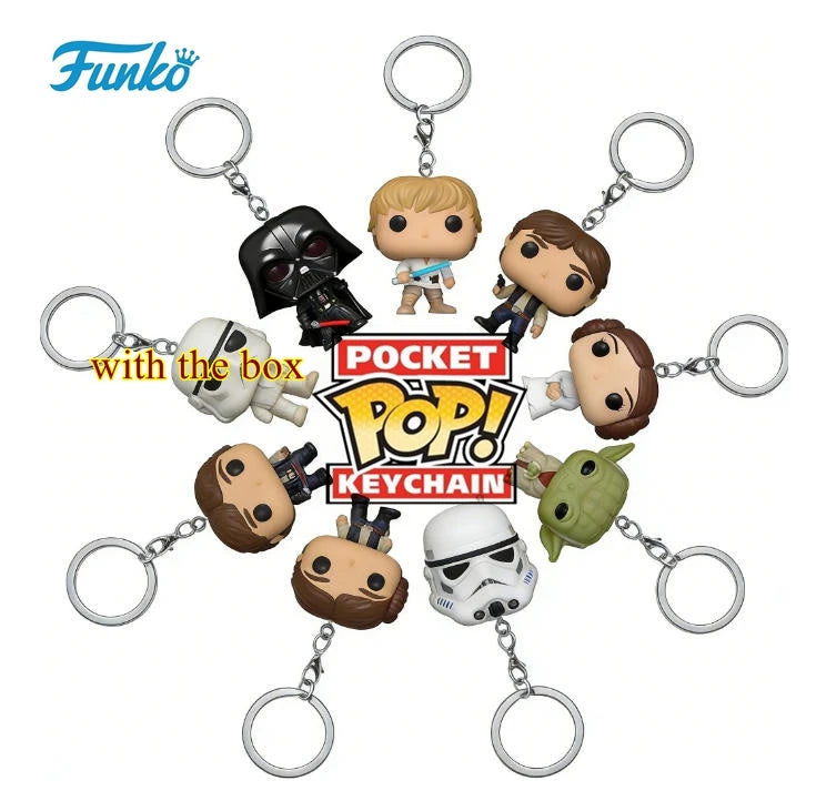 FUNKO Pop Star Wars Luke Skywalker Hera Sindula Asocapotan Laya IG-11 Chewbacca R2-D2 Darth Vader Assault Team Pocket Keychain