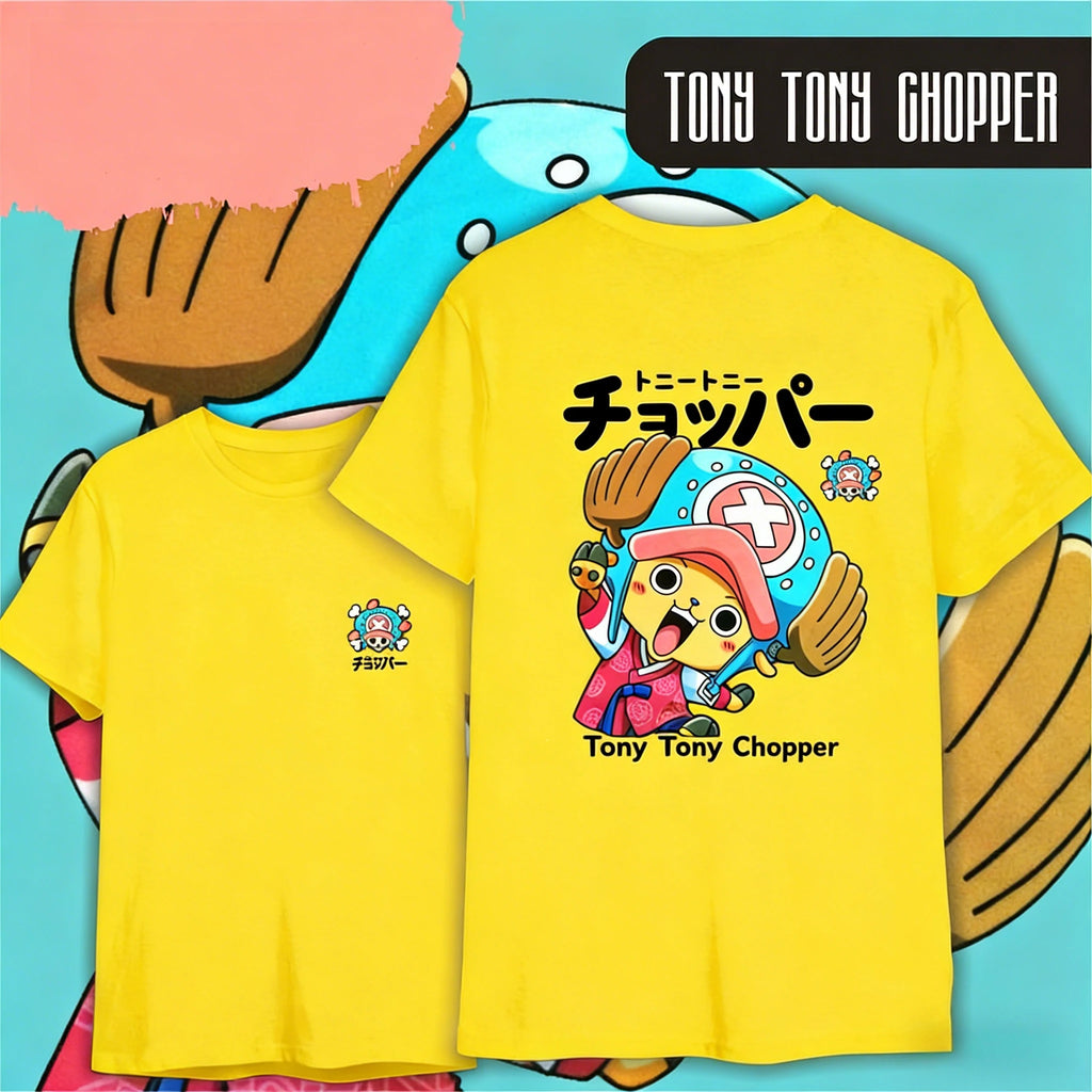 One Piece Chopper Cotton T-shirt 2026 Summer Kids/Men's Women's Fashion Casual Y2K Short Sleeved T-shirt Streetwear Unisex