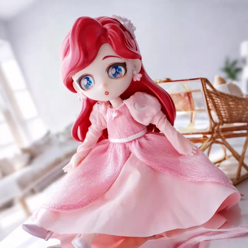 Disney Frozen Q Posket Action Figure Toys Cute Jointed Doll Elsa Snow White Belle Ariel Princess DIY Kids Girl Toy Birthday Gift