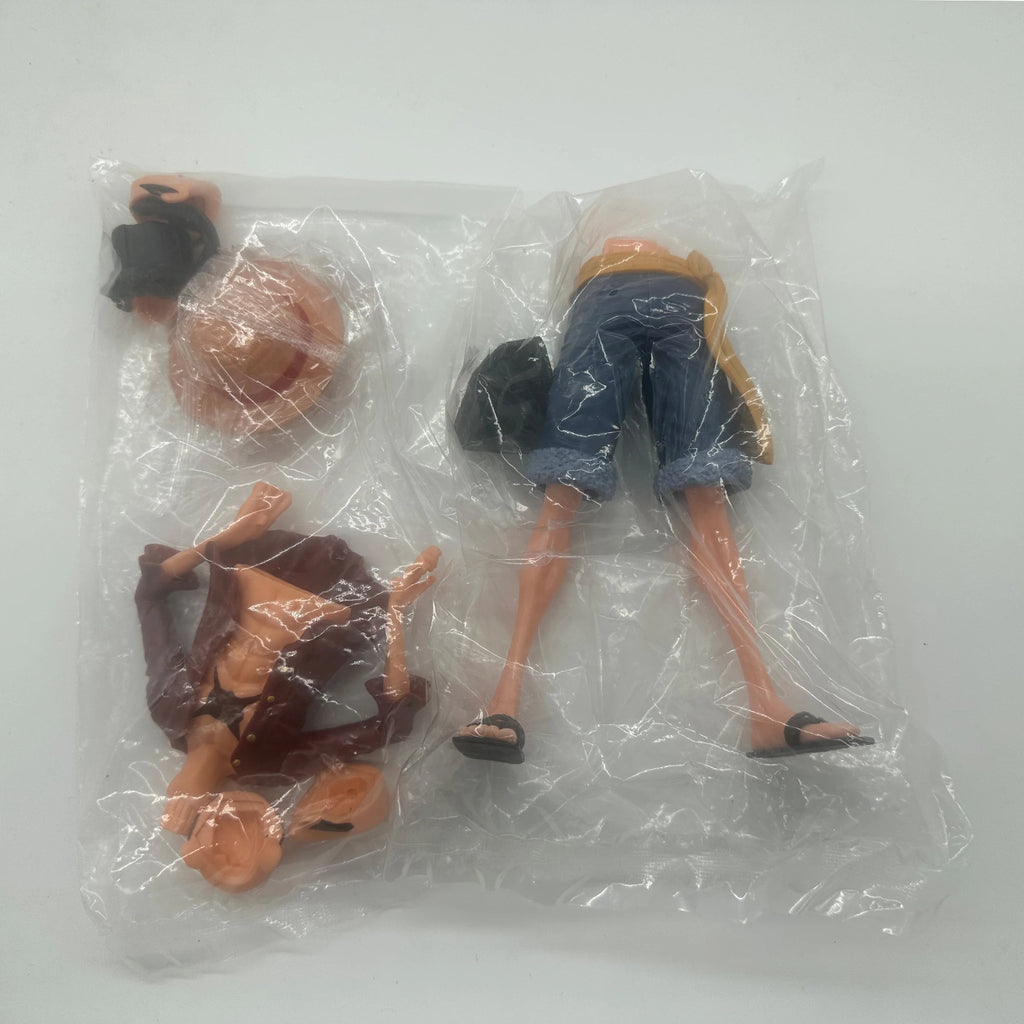 28cm  One Piece Anime Figure Confident Smiley Luffy Three Form Face Changing Doll Action Figurine Model Toys  Kits