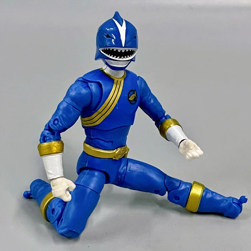 Hasbro Power Rangers Blue Ranger 6-Inch Genuine Bulk Cargo with Handwriting On Top of The Head Model Doll Action Figure