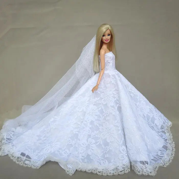 Wedding dress for barbie doll
