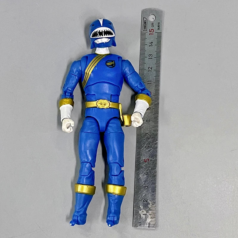 Hasbro Power Rangers Blue Ranger 6-Inch Genuine Bulk Cargo with Handwriting On Top of The Head Model Doll Action Figure