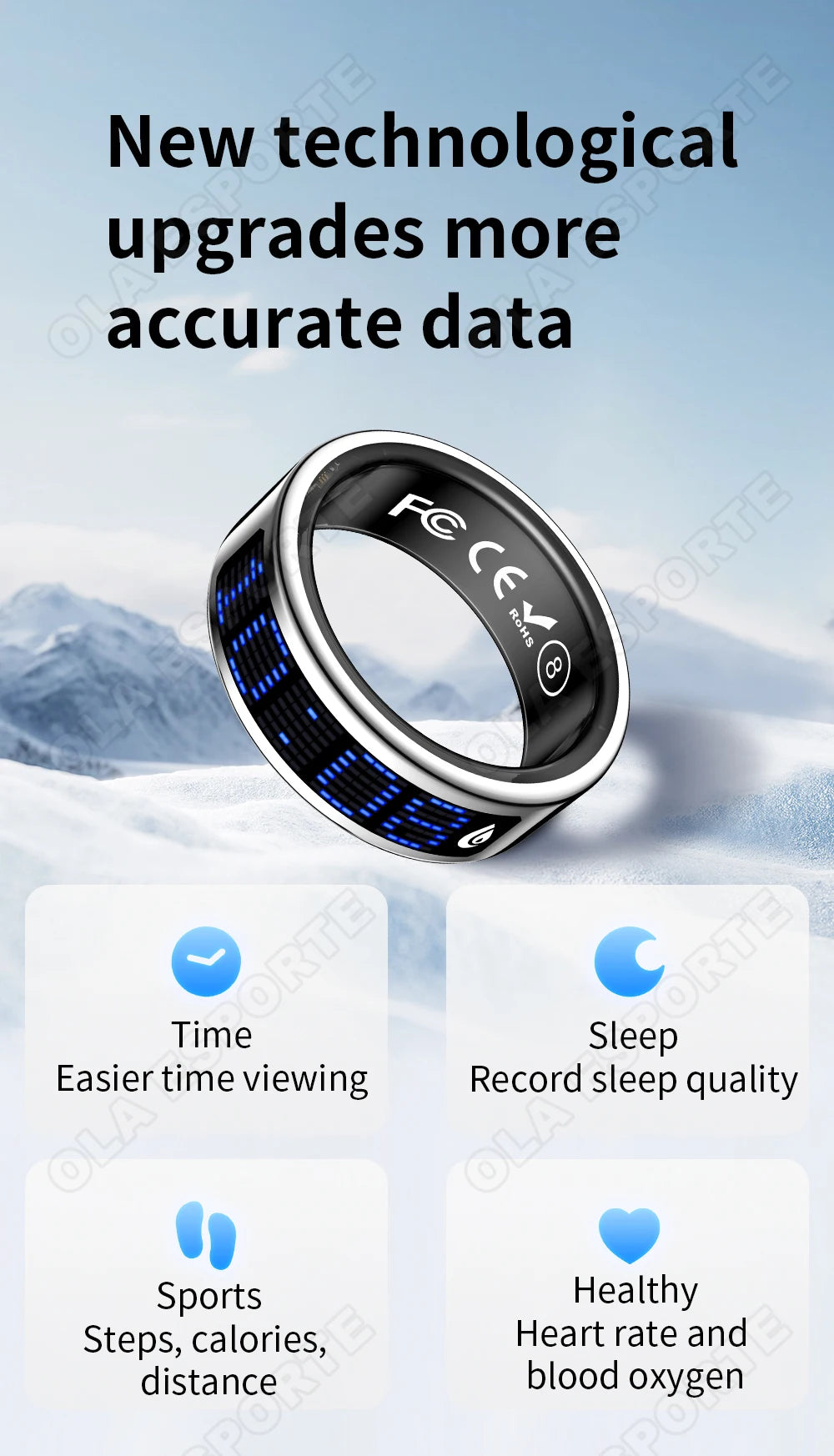 Call ID Reminder Smart Ring Display Screen and Touch,Tasbih Counter,Health Manager,5ATM Waterproof Multiple Sport Mode Men Women