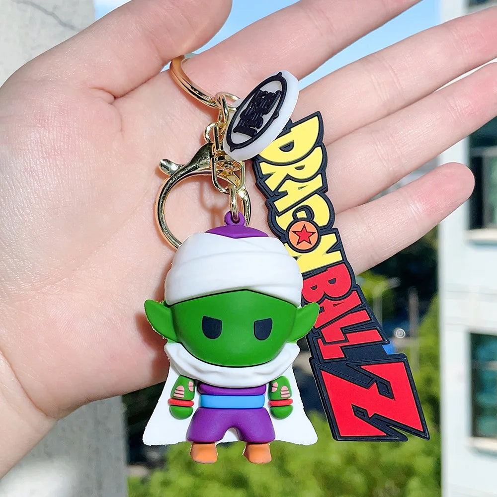 Anime Dragon Ball Keychain Fashion Jewelry Son Goku Vegeta Piccolo Action Figures Key Ring for Men Women Bags