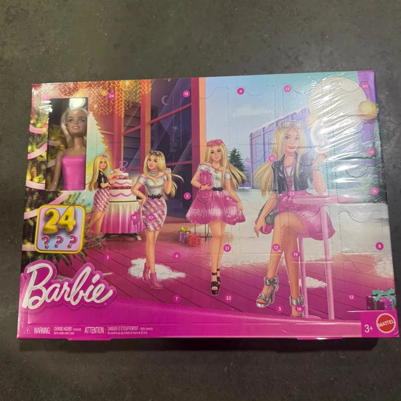Official Licensed Barbie 2026 New Pink Fashion Surprise Advent Calendar Gift Blind Box  Jfl63 Barbie Collectibles Model Toy