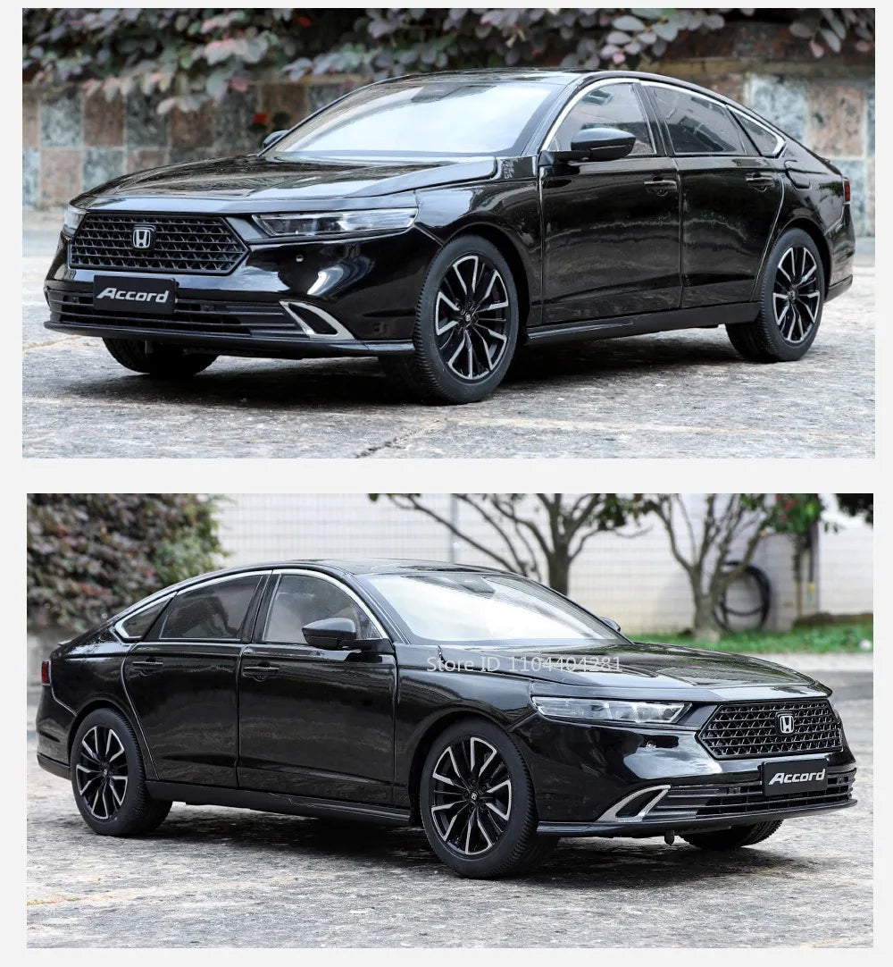 1:18 HONDA Accord Alloy Miniature Model Diecast Toy Door Opened Sound Light Pull Back Front Wheel Steering Classic Birthday Gift