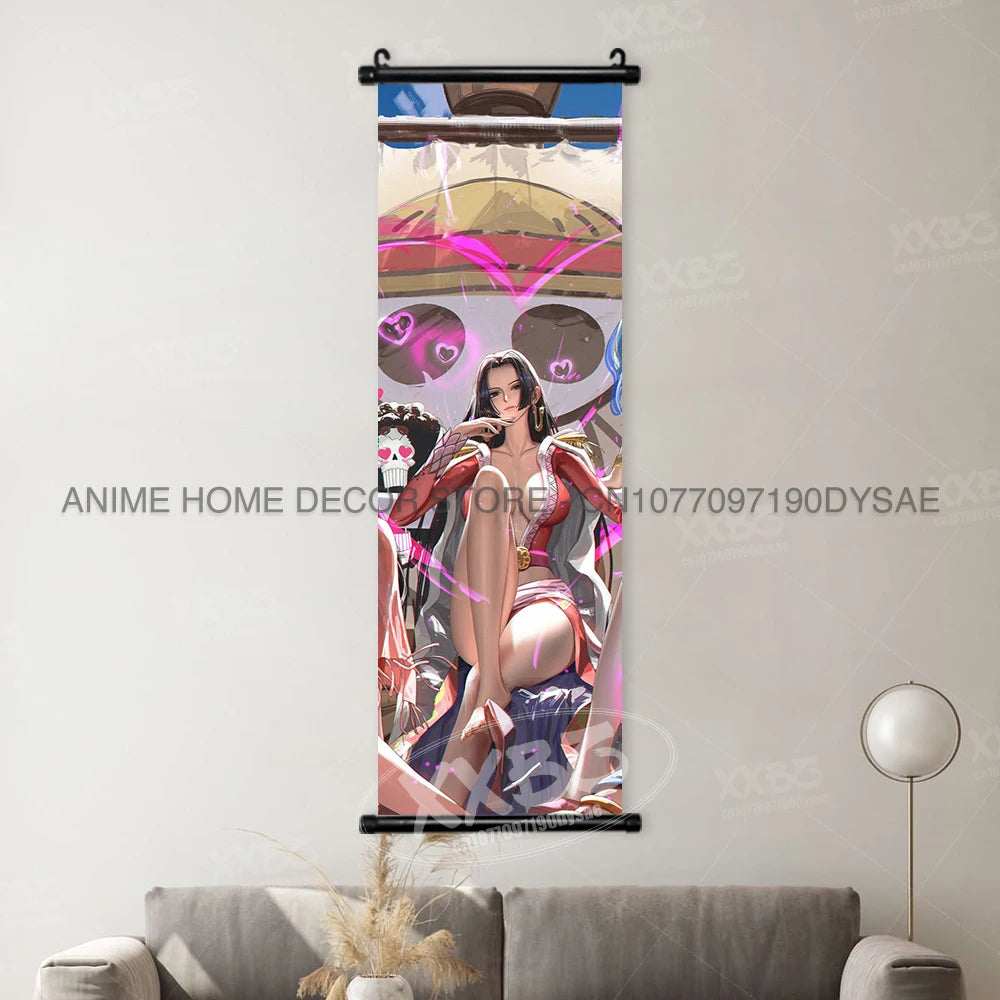 ONE PIECE Posters Anime Monkey D. Luffy Hanging Painting Yamato Scrolls Picture Nico Robin Home Decor Wallpaper Canvas Wall Art