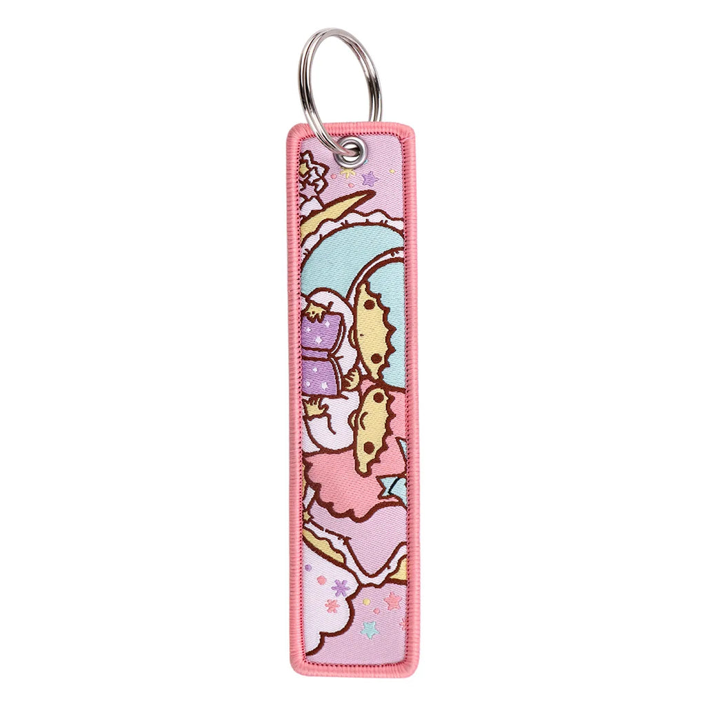Sanrio Hello Kitty Melody Kuromi Embroidery KeyChain Key Tag Cars Backpack Chaveiro Keychain Keyring Accessories Toy Gift