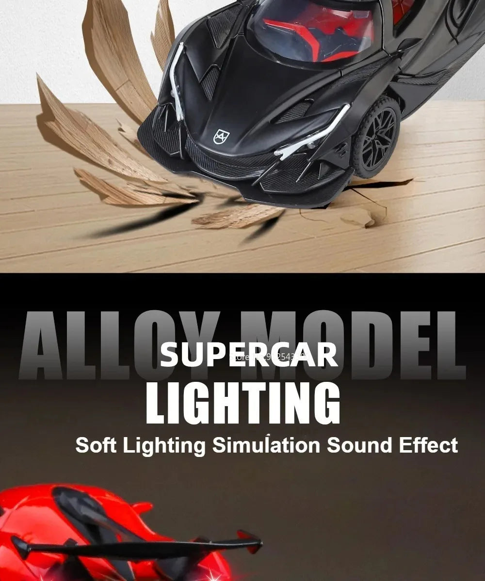 Scale 1:32 Apollo EVO IE Car Model Toy Metal Diecast Pull Back Super Cars Doors Opened Vehicle Models Best Gifts for Kids