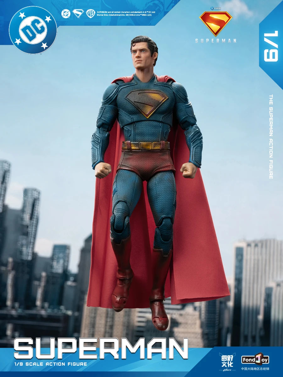 2025 Original Fondjoy David Corenswet Superman Action Figure 1/9 New SupermanFigure PVC Joint Movable Kid Toy Boy Gift