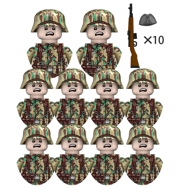 Boy Toys War II Army Soldiers Mini Military Weapons Model Small Particles Building Blocks Suits Childrens Birthday Gifts