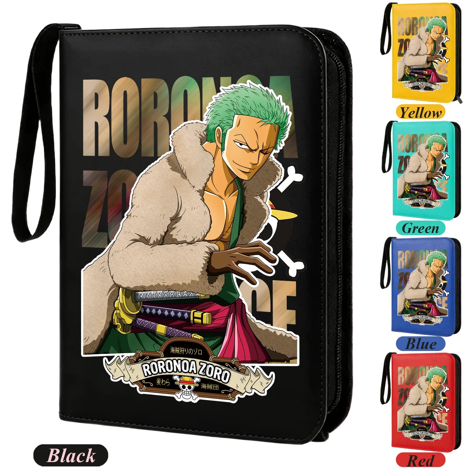 ONE PIECE Card Album Anime Collectible Book Binder 4 Card Slot Collectible Game Cards Binder Holder Zipper Gifts Toys