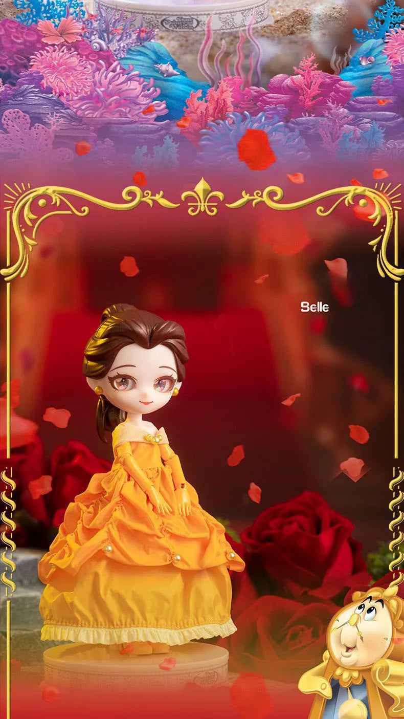 Disney Frozen Q Posket Action Figure Toys Cute Jointed Doll Elsa Snow White Belle Ariel Princess DIY Kids Girl Toy Birthday Gift