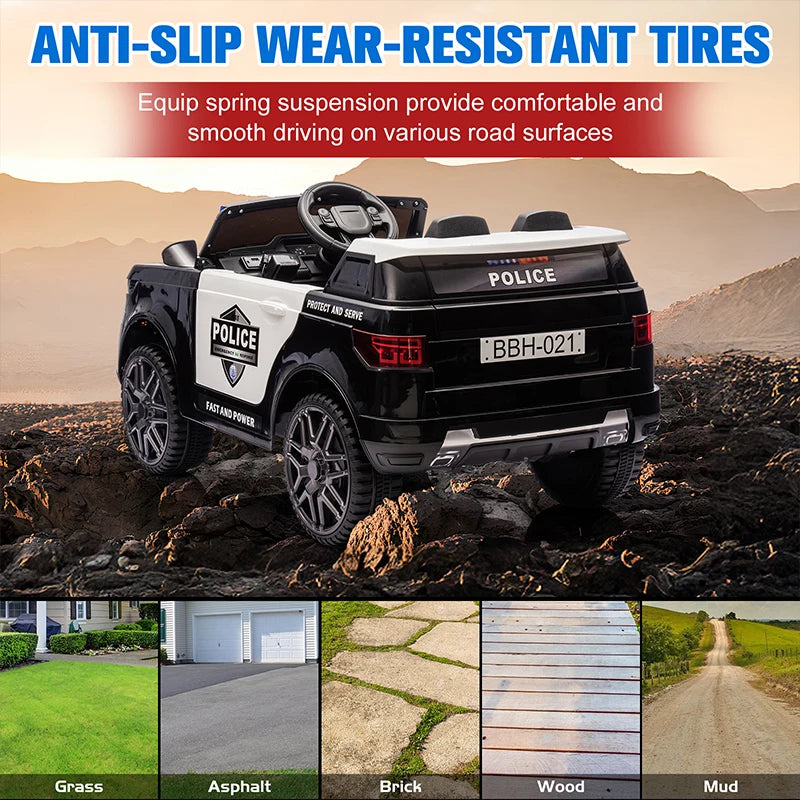 Kids Ride On Car 12V Battery Powered Electric Vehicle Power Wheel Ride on Vehicle Fire Truck for 3-8y Kids Gifts, with Megaphone