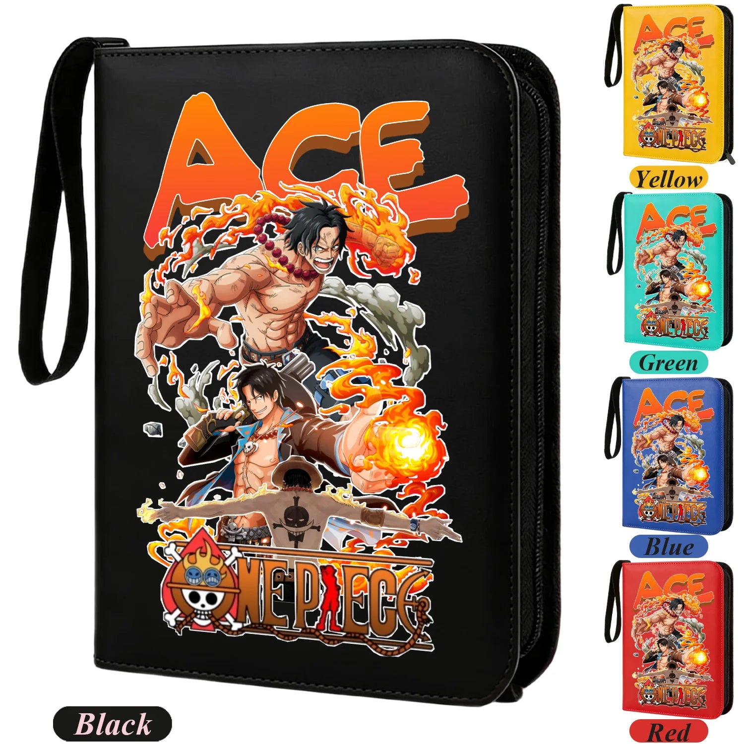 ONE PIECE Card Album Anime Collectible Book Binder 4 Card Slot Collectible Game Cards Binder Holder Zipper Gifts Toys