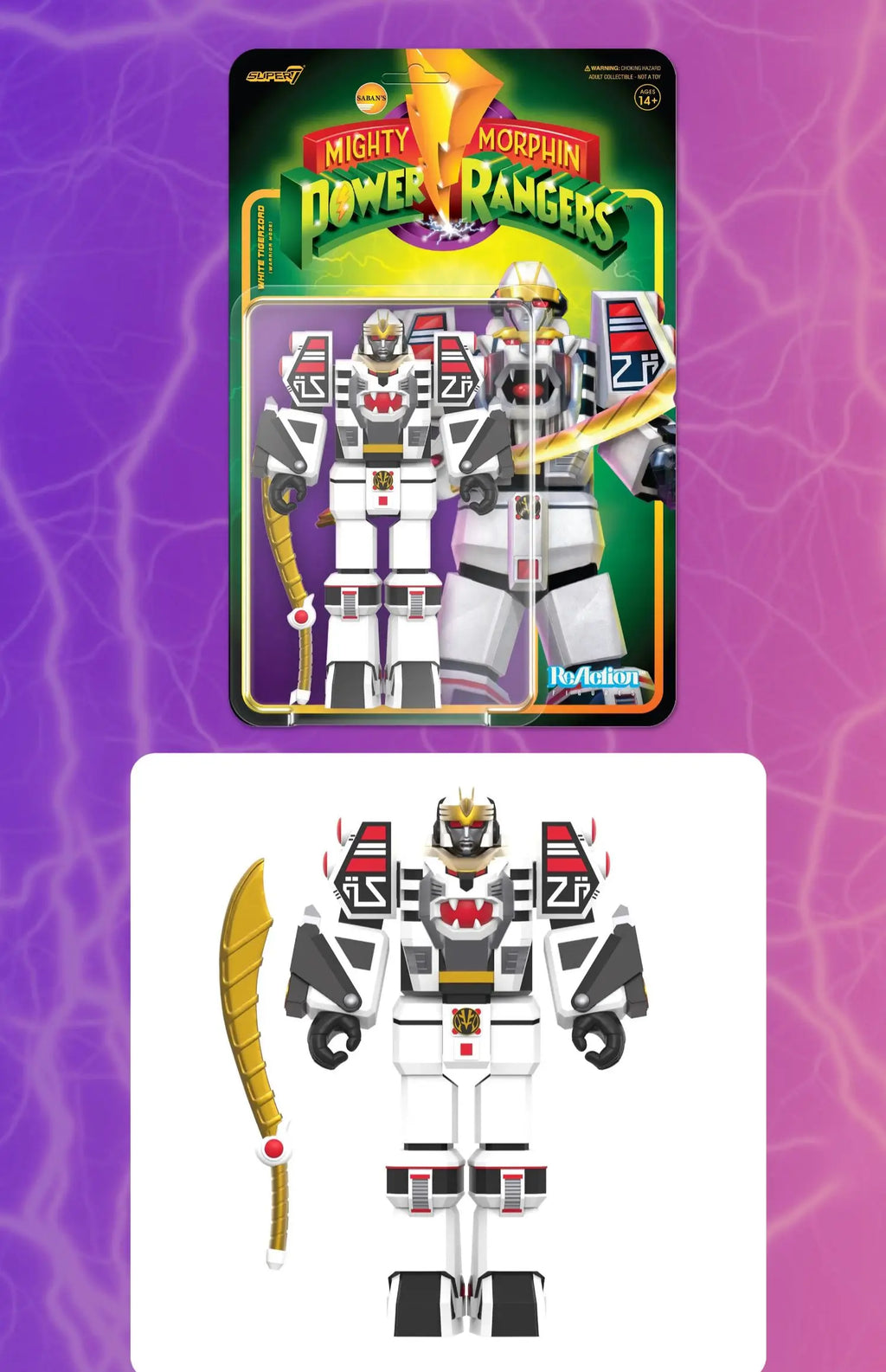 Super7 Mighty Morphin Power Rangers Carded Series 1 - Dragonzord, Red Ranger & Rita Repulsa Model Gift Set Toys