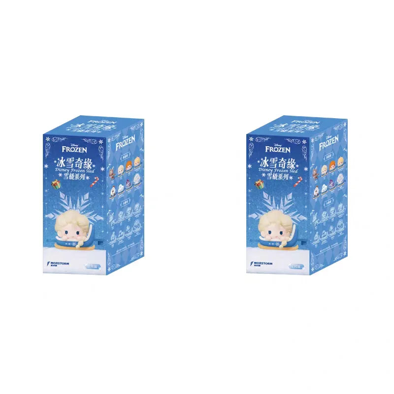 Frozen Elsa Anna Olaf Anime Peripherals Kawaii Cute Q Edition Surprise Blind Box Toy Tabletop Decoration Ornaments Holiday Gifts