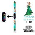 Disney Frozen Digital Kids' Watches Anime Figures LED Luminous Watch Touch Waterproof Electronic Sports Watch Kids Birthday Gift