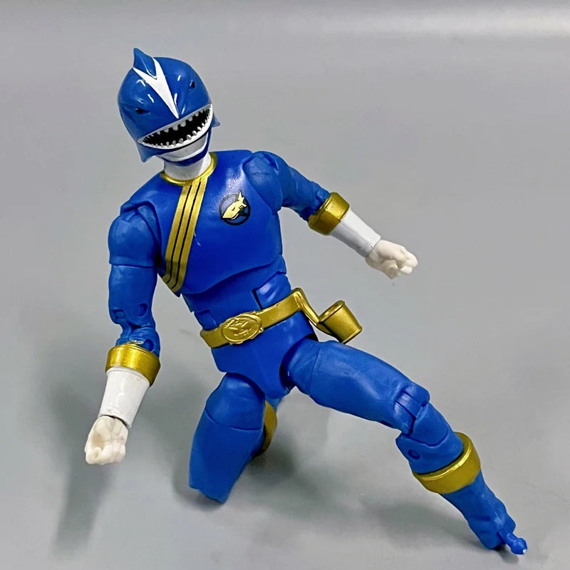 Hasbro Power Rangers Blue Ranger 6-Inch Genuine Bulk Cargo with Handwriting On Top of The Head Model Doll Action Figure