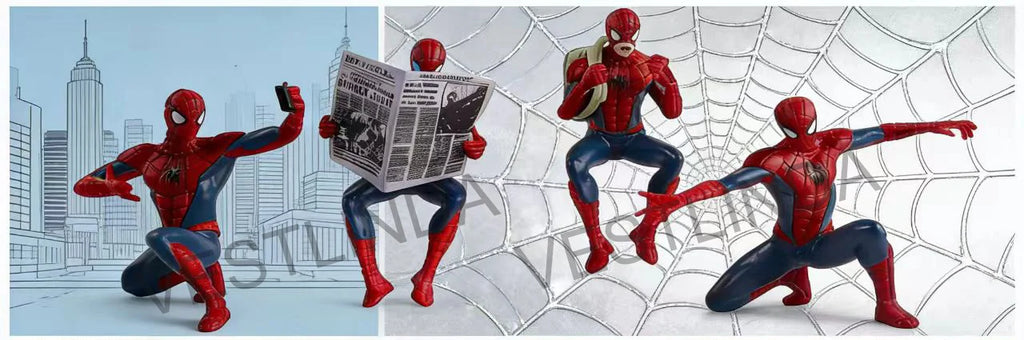 1/4PCS Superhero Spiderman Marvel Model 7-9 cm Action Doll Mini Avengers Toy Collection Ornaments Around Game Christmas Surprise