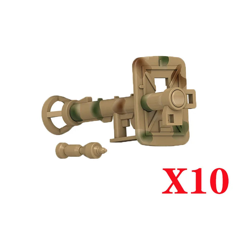 5/10 WW2 Soldier Weapons Building Block Two-color Printing Machine Rifle Submachine Sniper Guns Military Accessories Bricks C238