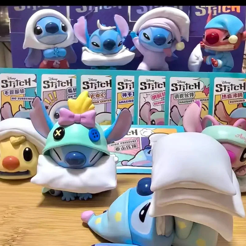 New Cartoon Disney Stitch Needle Pillow Battle Series Blind Box Action Figure Decor Ornament Cute Needle Doll Toy Birthday Gifts