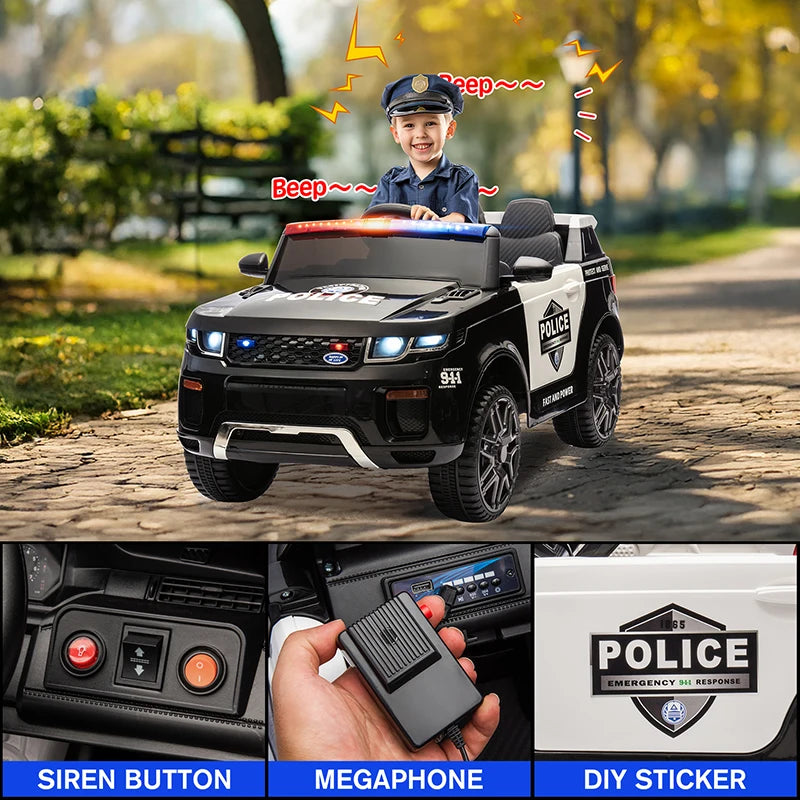 Kids Ride On Car 12V Battery Powered Electric Vehicle Power Wheel Ride on Vehicle Fire Truck for 3-8y Kids Gifts, with Megaphone