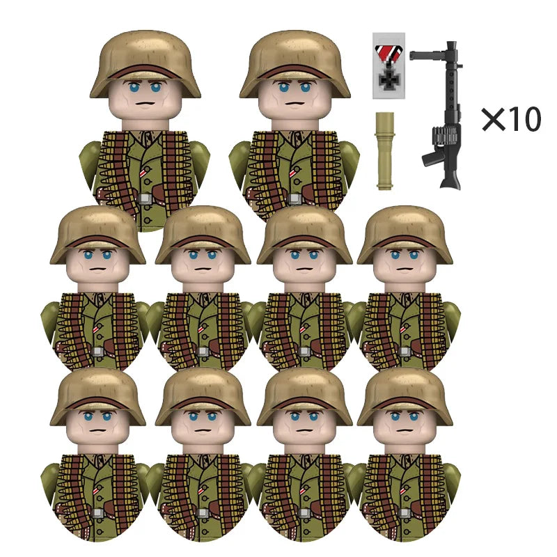 Boy Toys War II Army Soldiers Mini Military Weapons Model Small Particles Building Blocks Suits Childrens Birthday Gifts