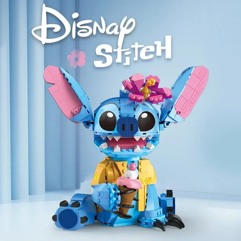 Christmas Stitch Angel CP Building Blocks 2025-Large Piece Cartoon Toys Moving Ears Kids Assembly Birthday Gift for Boys Girls