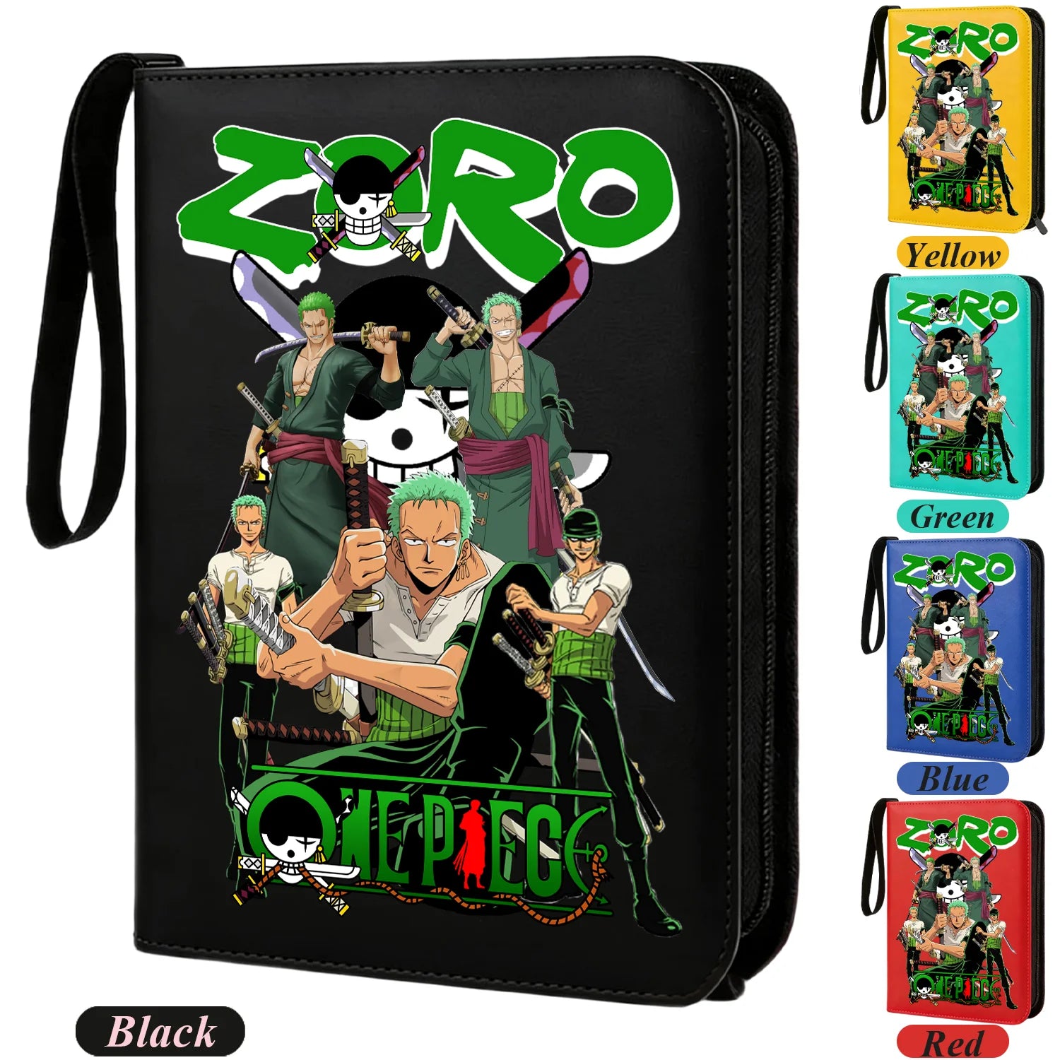 ONE PIECE Card Album Anime Collectible Book Binder 4 Card Slot Collectible Game Cards Binder Holder Zipper Gifts Toys