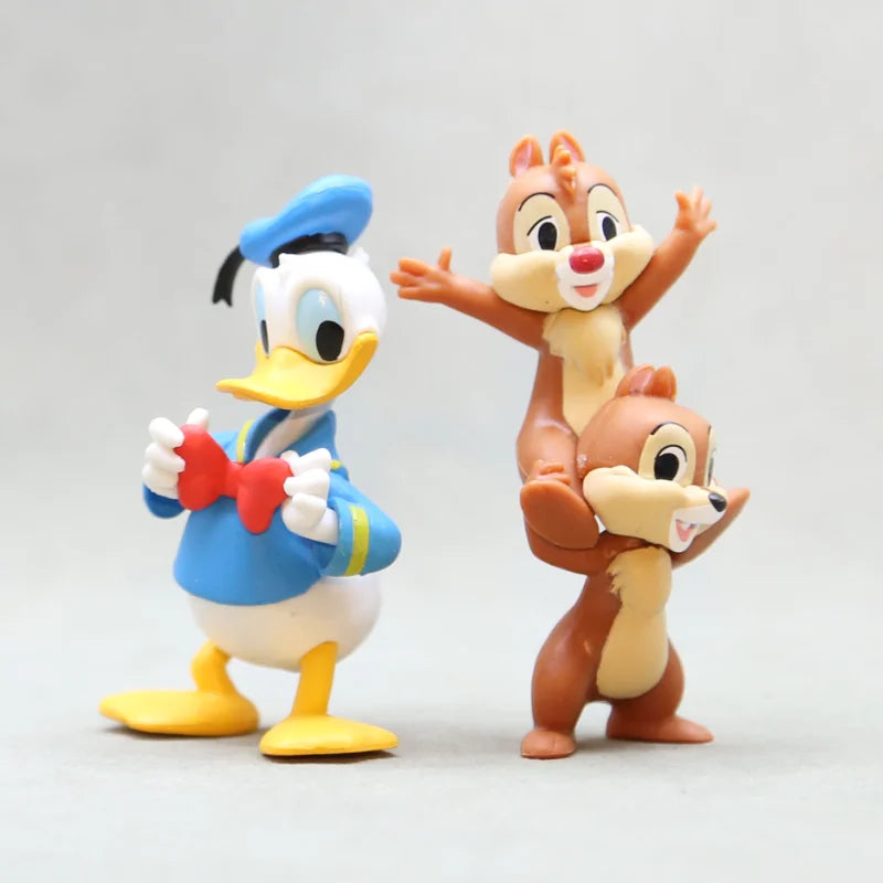 7cm Disney Kawaii Donald Duck Chip Dale Action Figure Mini Model Hobby Toy Birthday Gift Cake Party Decoration Kids Charm Doll