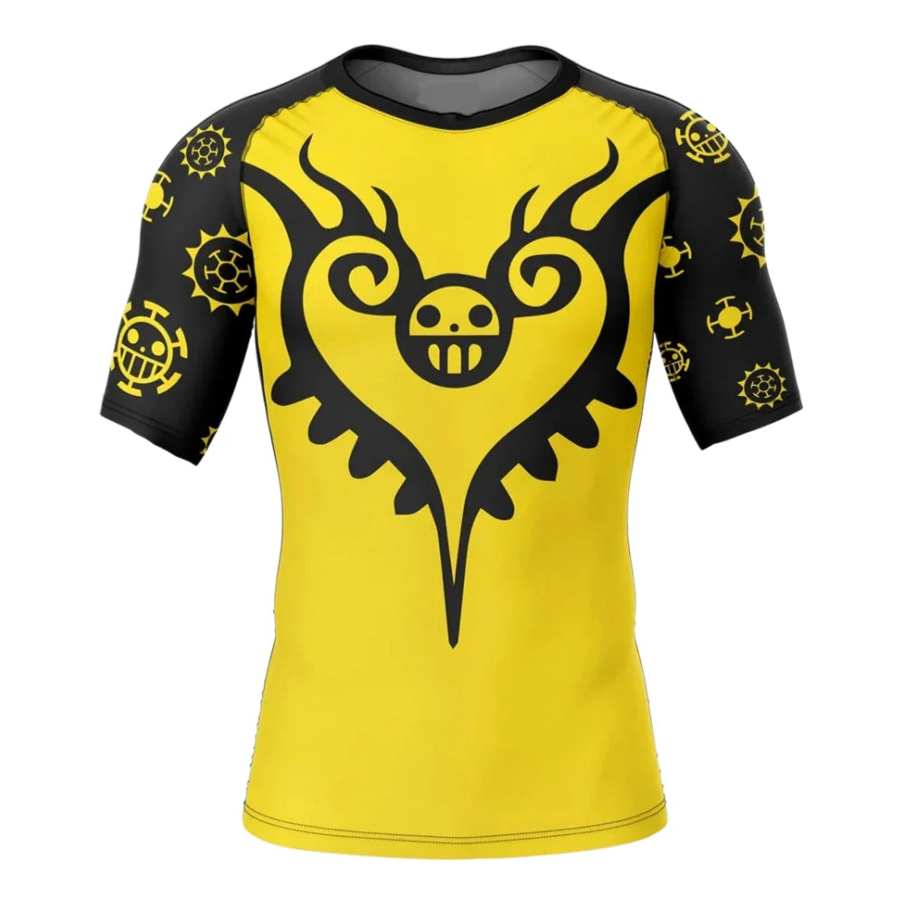 Bandai Trafalgar Law Heart Pirates Rash Guard One Piece Anime Adult Kids Compression T-Shirt Summer Quick-dry Soft Lightweight