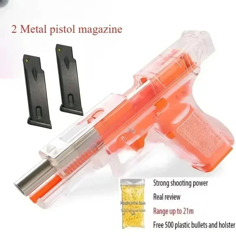 Manual G17 Soft Bullet Toy Gun High Quality Air Gun Lower Magazine Laser Outdoor CS Game Children Birthday Gift