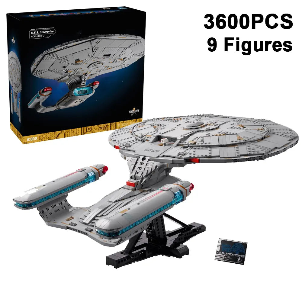 3600PCS Star Trek USS Enterprise NCC-1701-D Spaceship Building Blocks With 9 Figures Assemble Bricks Toy Gift For Adult Fan