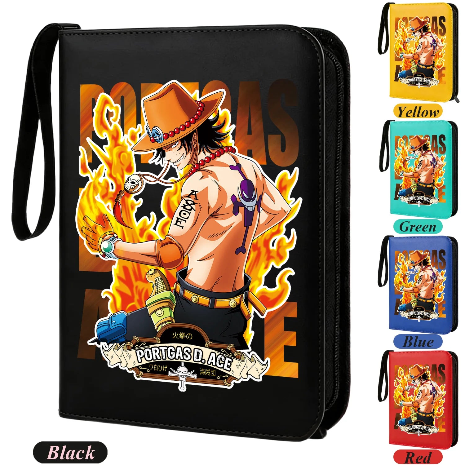 ONE PIECE Card Album Anime Collectible Book Binder 4 Card Slot Collectible Game Cards Binder Holder Zipper Gifts Toys