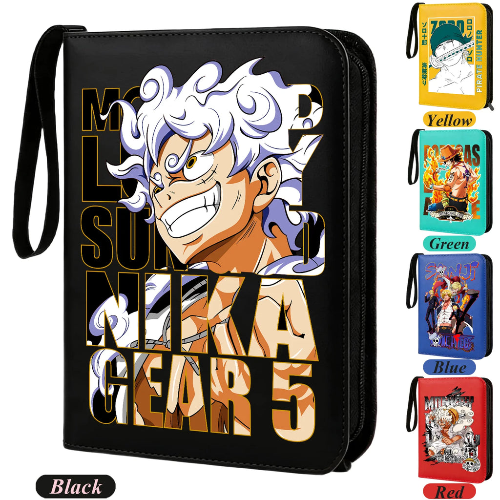 ONE PIECE Card Album Anime Collectible Book Binder 4 Card Slot Collectible Game Cards Binder Holder Zipper Gifts Toys
