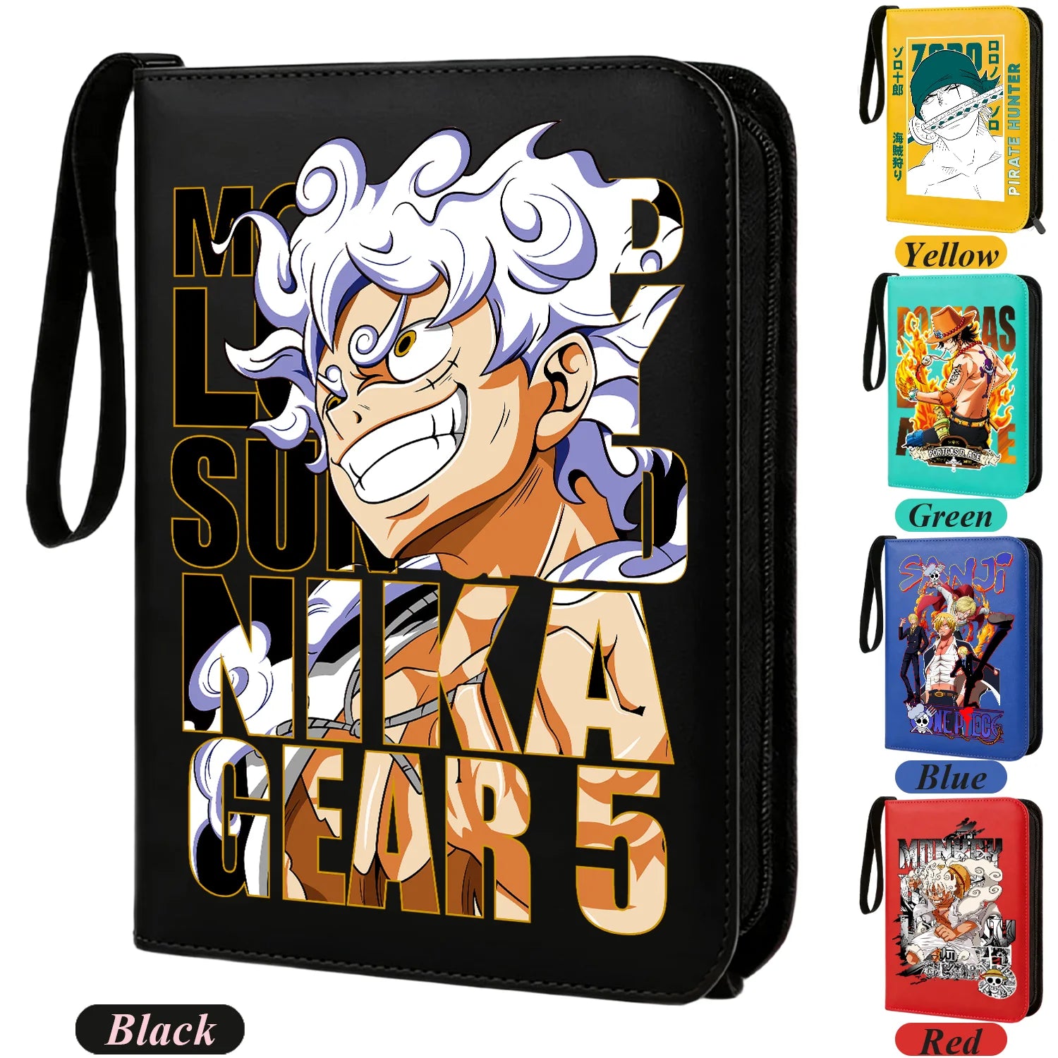 ONE PIECE Card Album Anime Collectible Book Binder 4 Card Slot Collectible Game Cards Binder Holder Zipper Gifts Toys