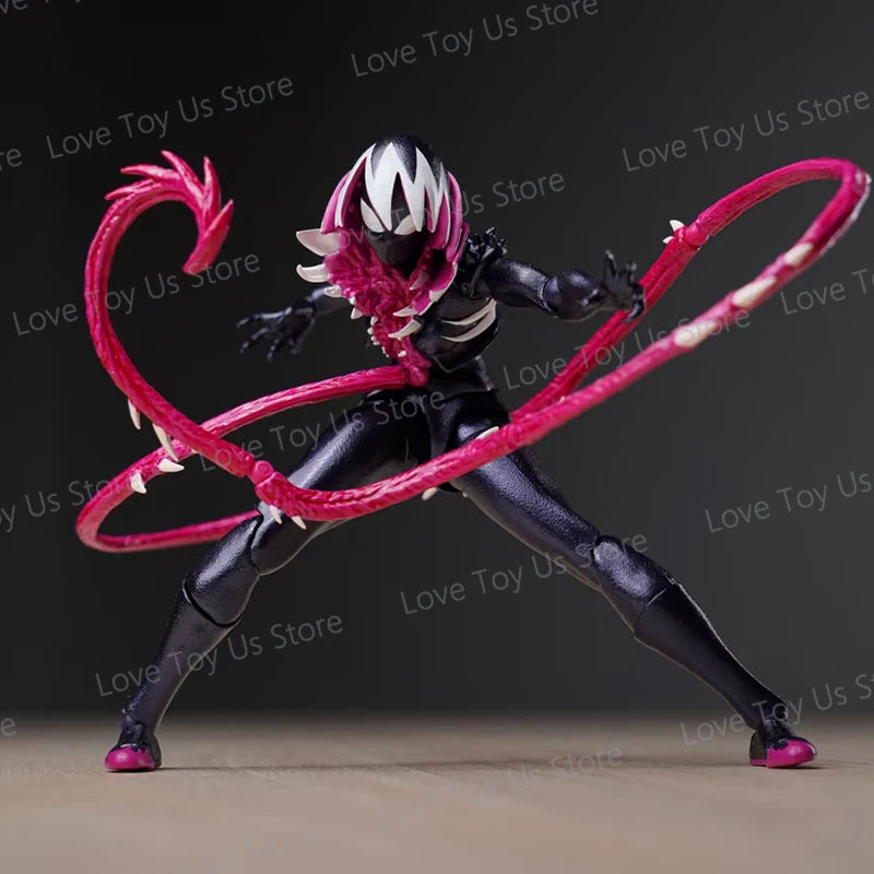 Venom Gwen Action Figures Anime Figurine Kaiyodo Amazing Yamaguchi Revoltech Statue Ko Model Gk Collection Kid Toy Gift