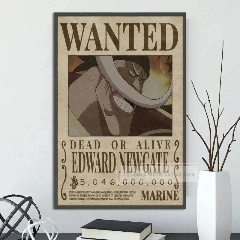 One Piece Canvas Poster Bounty Order Luffy Wallpapr Ace Figures Nami Home Decoration Painting Anime Zoro Wall Art Sanji