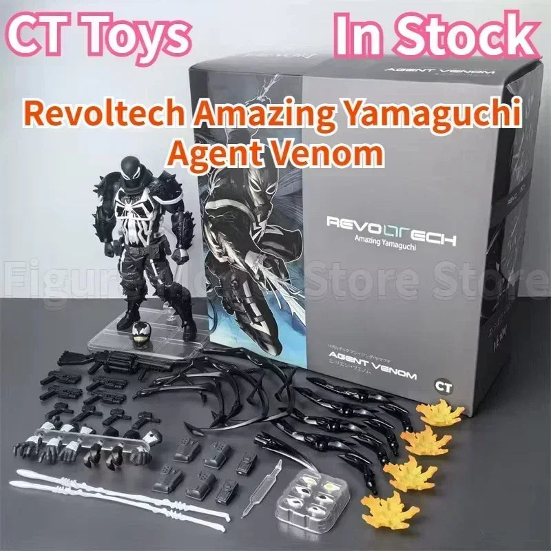 In Stock CT Toys SHF Spider Man KO Revoltech Amazing Yamaguchi Agent Anti Venom Spider Man Venom Anime Action Figures Model