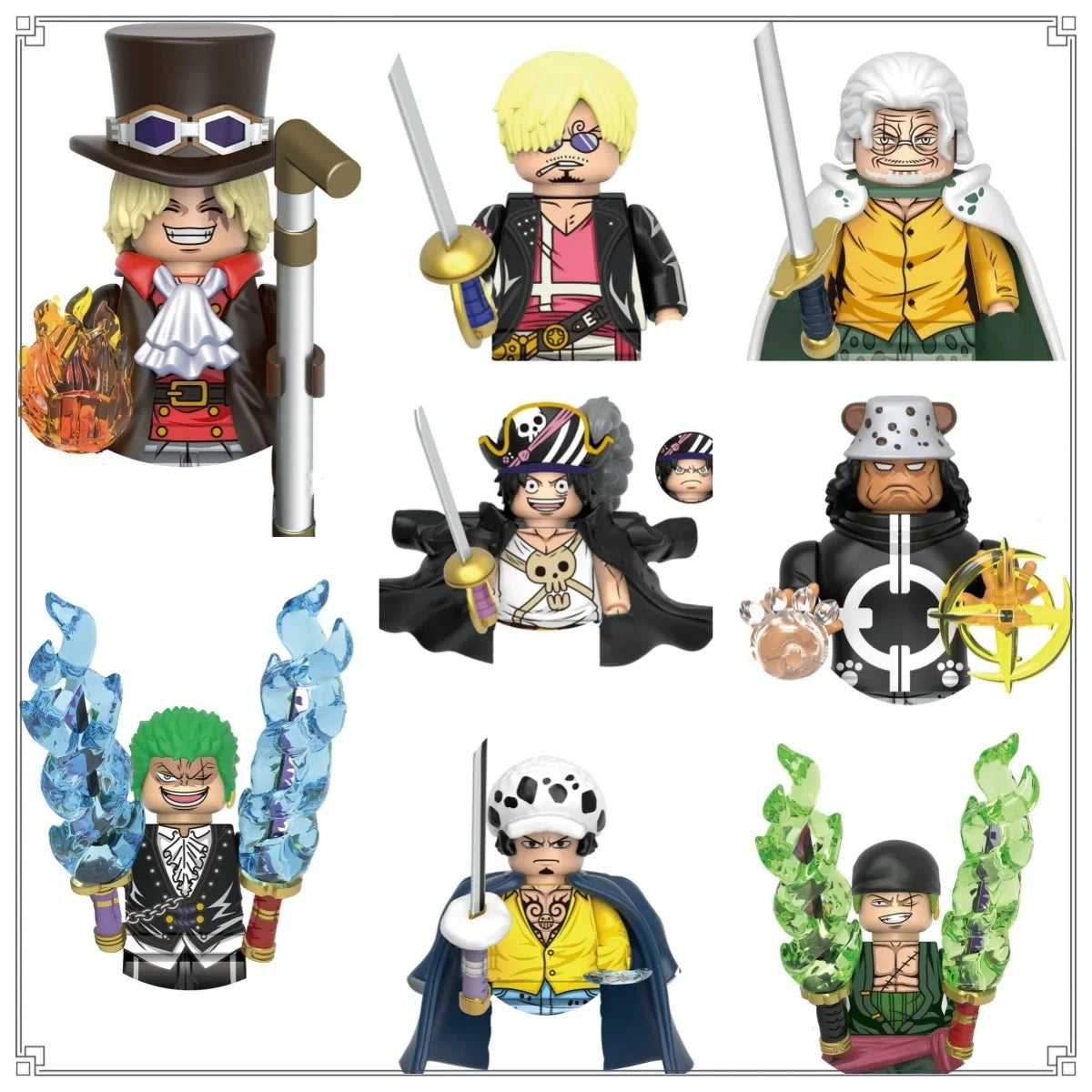 One Piece OP Luffy Sanji Zoro Nami Ace Monkey·D·Garp Anime Mini Man Figure