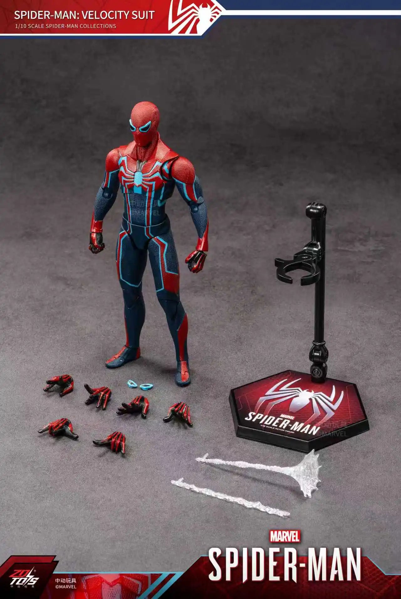 Marvel Avengers Spider-Man Speed Suit Action Figure Toy Display Case Poseable Model Figurine Collectible Birthday Gift