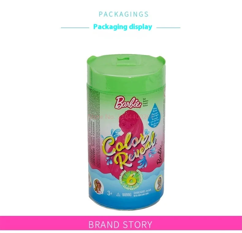 Original Barbie Doll Little Kelly Surprise Warm Water Color Changing Blind Box Dress Up Game Accessories Toy Child Birthday Gift