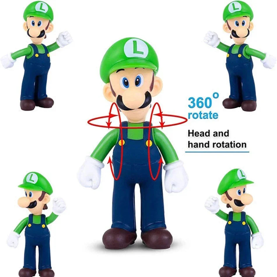 Super Mario Bros Cartoon Dolls Model Birthday Gift Anime Figures Luigi Yoshi Mario Creative Collectible Model Toys.*