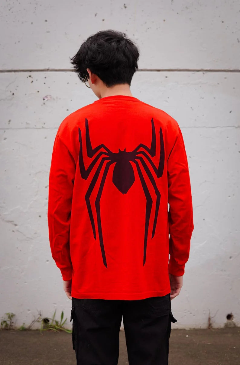 Spider-Man Tobey Maguire Cosplay Red Long Sleeved T-shirt Undershirt Costume New
